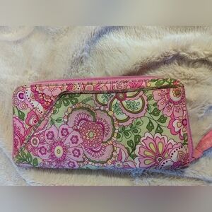 Vera Bradley Pink and Green Women's Wallet